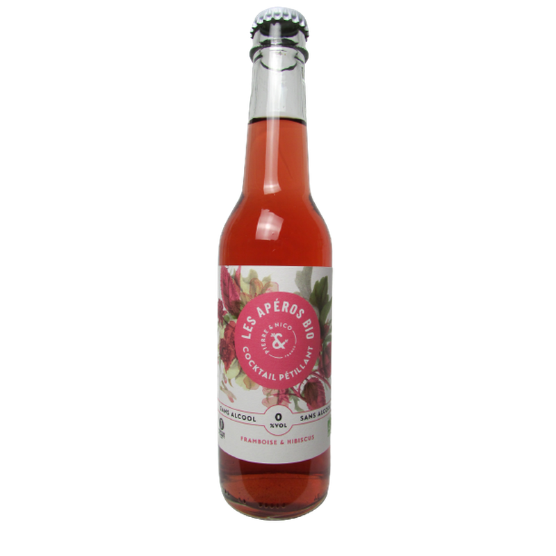 Cocktail sans alcool pétillant Framboise Hibiscus - 27,5cl