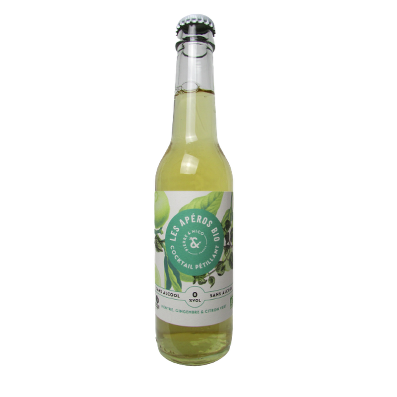 Cocktail sans alcool pétillant Menthe Gingembre Citron vert - 27,5cl